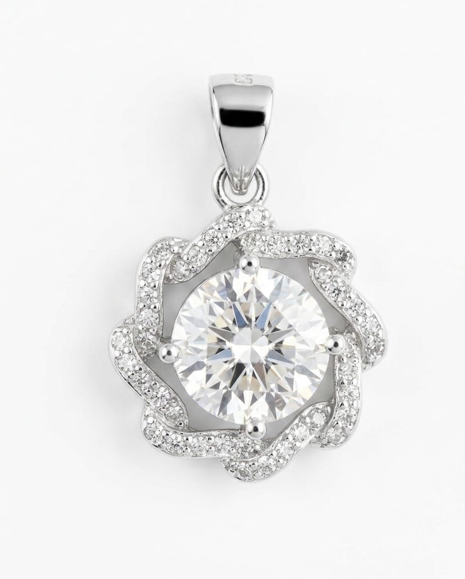 925 Sterling Silver American Diamond (AD) Pendants