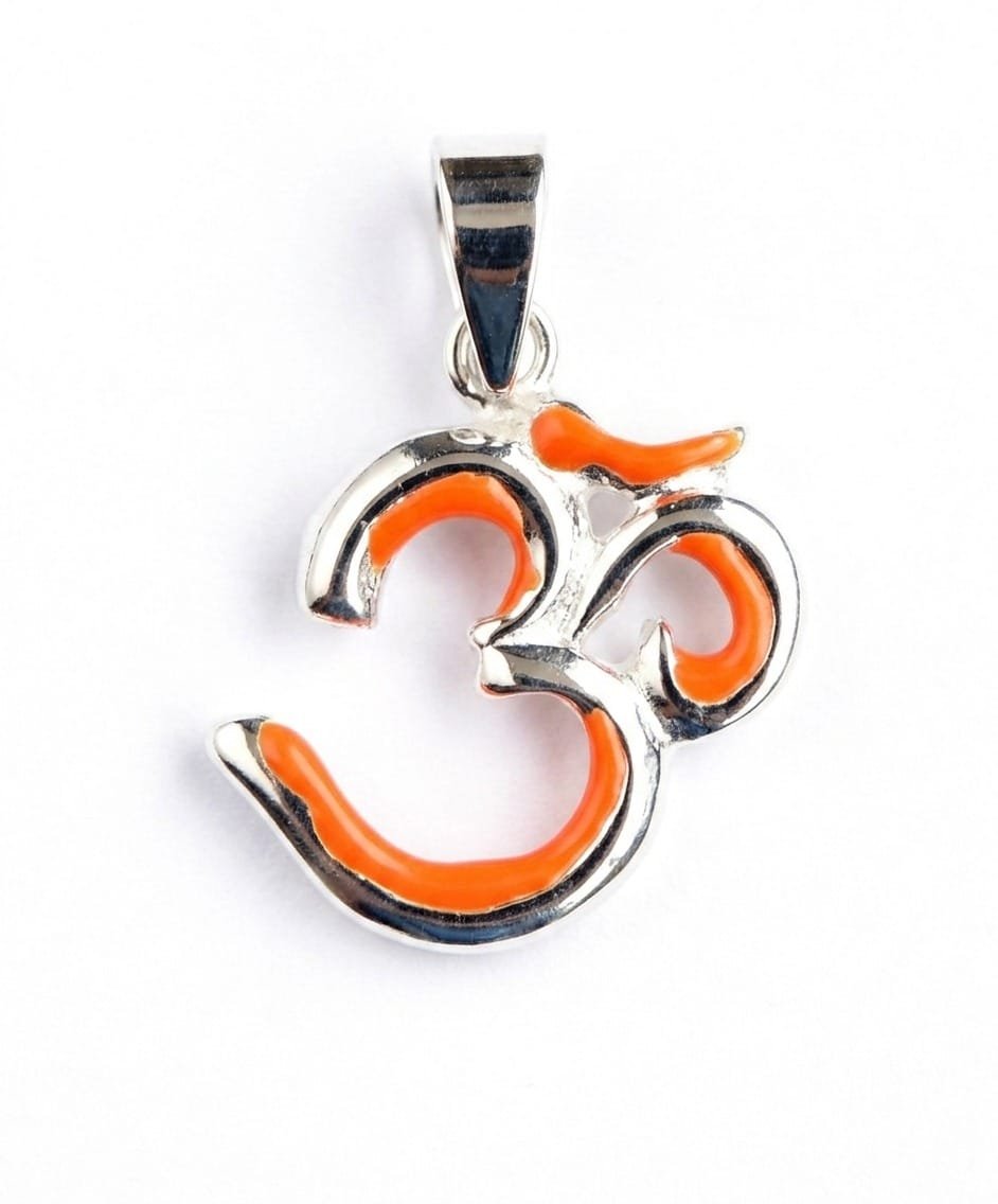 Om Pendant – Orange Enamel