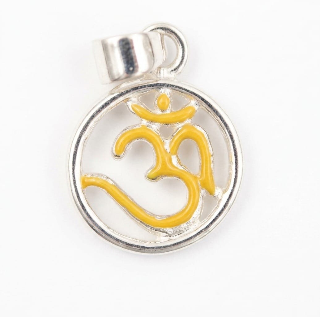 Radiant Om Pendant – Yellow Enamel